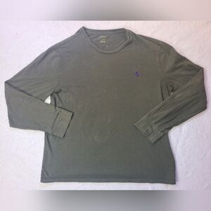 Polo Ralph Lauren mens dark green casual long sleeve shirt size large